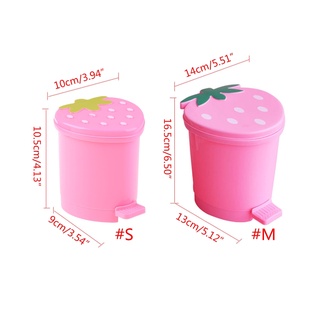 Thùng Đựng Rác Mini Có Nắp Đậy Hình Trái Dâu Tây Dễ Thương