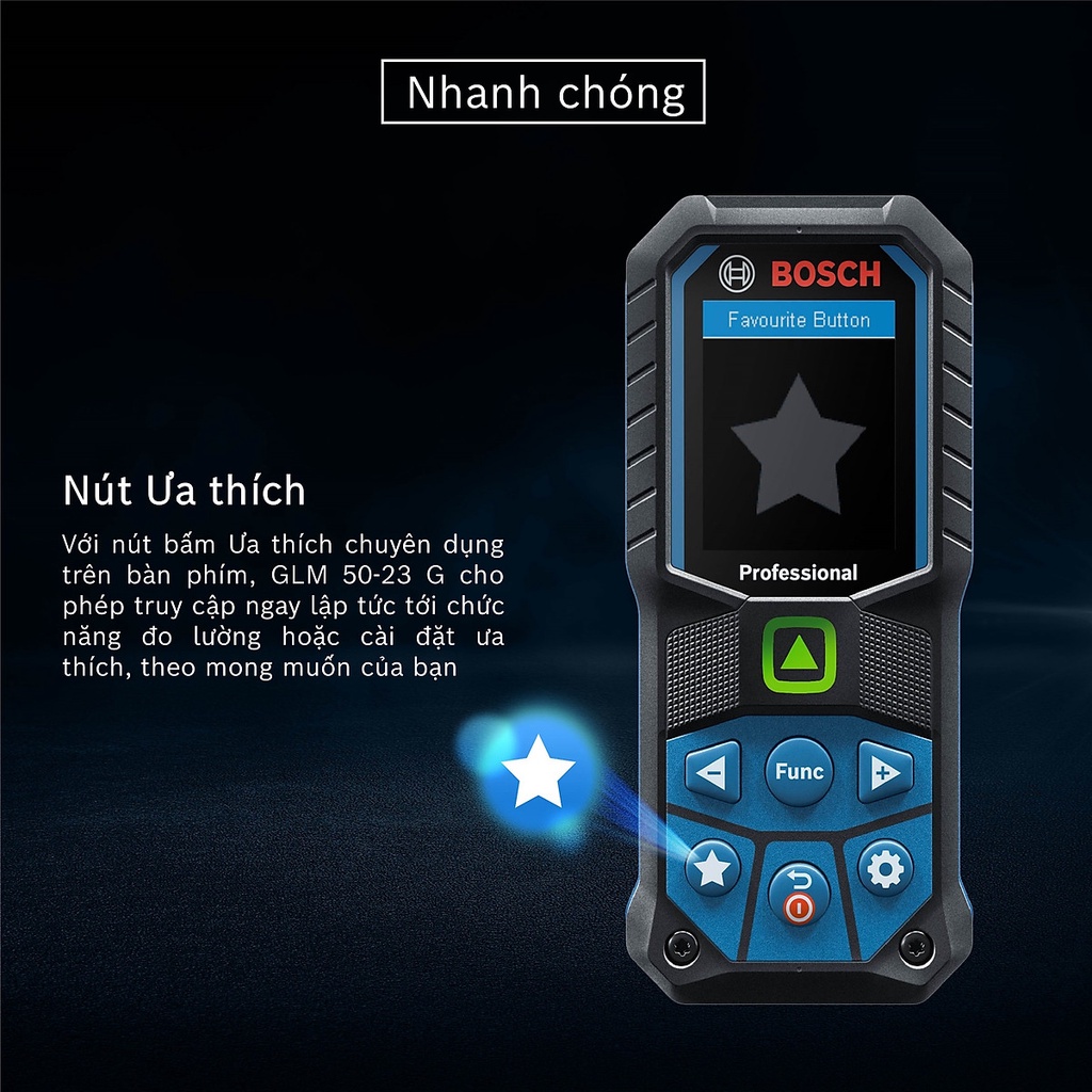Máy đo khoảng cách Laser tia Xanh Bosch GLM 50-23 G