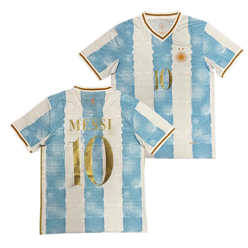 SY3 22-23 World Cup Argentina Áo bóng đá Áo thun tập luyện Mặc Messi Maradona Cổ điển Bóng đá Tee Plus size YS3