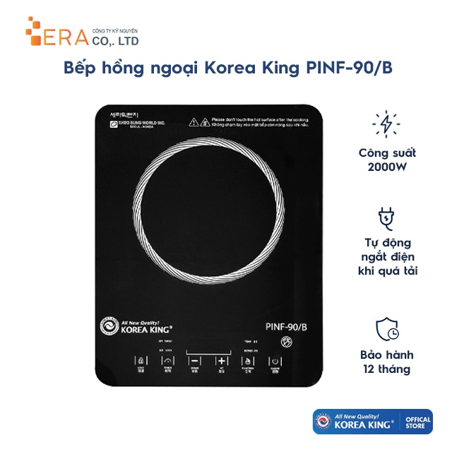 [Mã BMLTA35 giảm đến 35K đơn 99K] Bếp hồng ngoại Korea King PINF-90/B