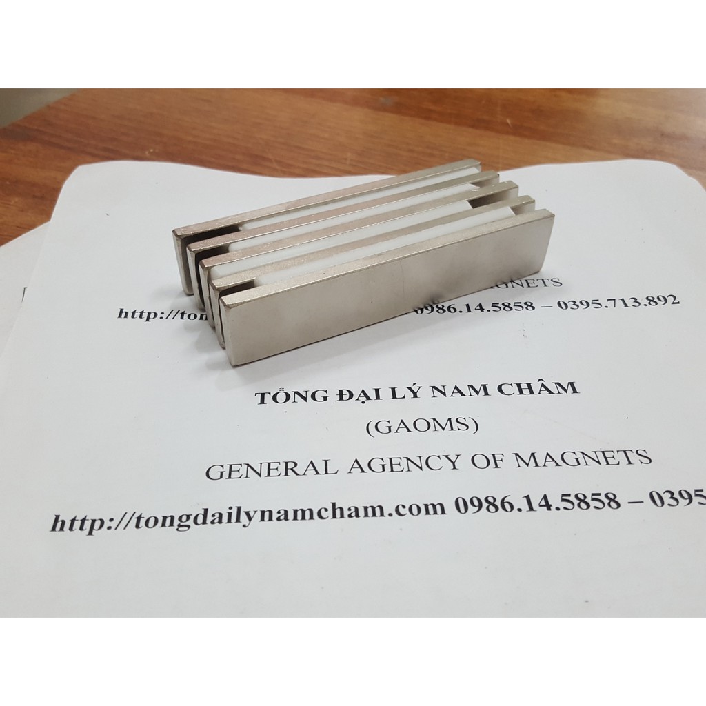Nam châm thanh 100x20x5mm, nam châm trắng đất hiếm lực hút siêu mạnh  100*20*5mm