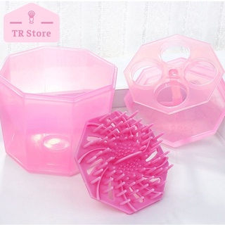 Hộp rửa cọ 2 trong 1 kiêm giá đỡ cọ vệ sinh cọ trang điểm Nhật