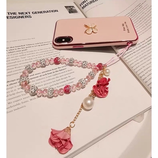 Nhật Bản Phong Cách Hàn Quốc Dây Điện Thoại Di Động Kim Cương Giả Nguyên Chất Handmade Pha Lê Mặt Dây Chuyền Điện Thoại Di Động Mặt Dây Chuyền Cổ Tay Ngắn Samsung oppo vivo Vỏ Điện Thoại Di Động Mặt Dây Chuyền Đa Năng Chống Mất Sling Dây Đeo Điện Thoại Di