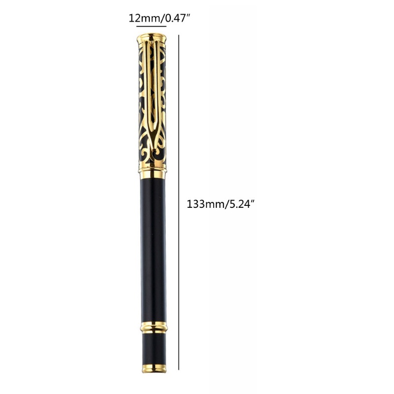 Bút bi mực gel kim loại sang trọng 0.5mm điêu khắc hoa văn văn phòng phẩm