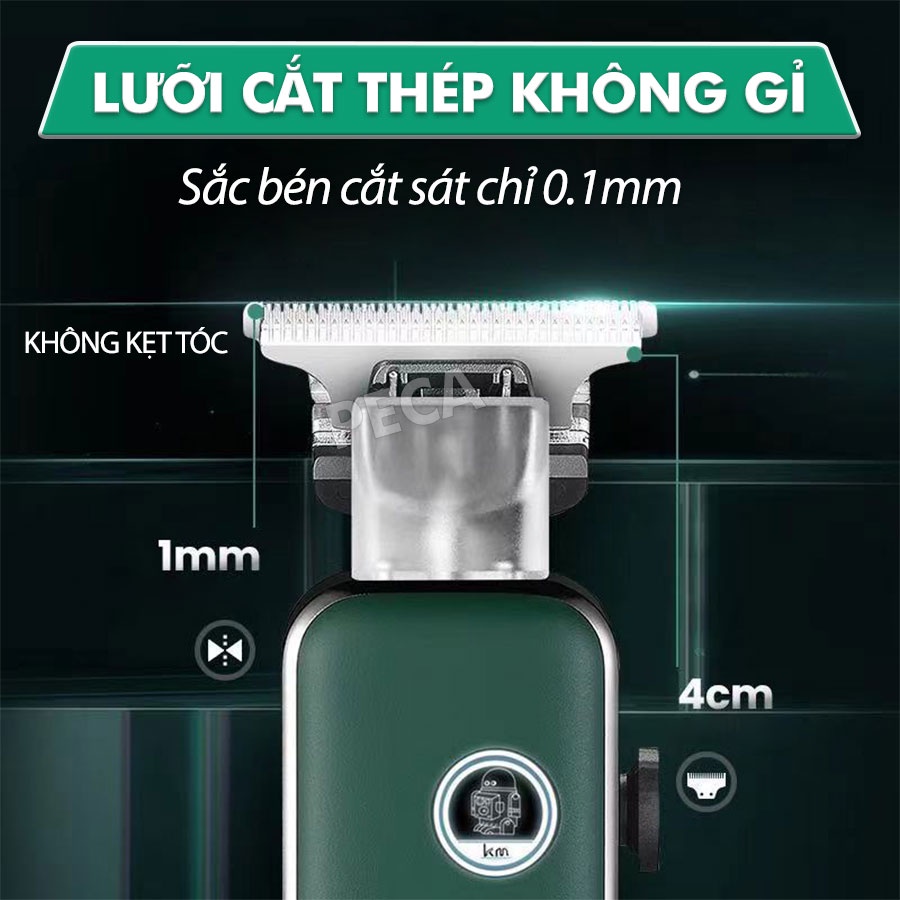 Ảnh Tông đơ chấn viền cao cấp Kemei KM-5098 thiết kế độc đáo kết hợp cạo đầu, khắc tóc, fade trắng chân tóc- Hàng chính hãng 2