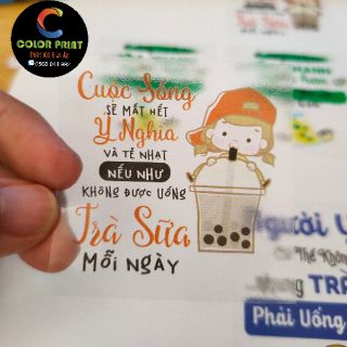 [FREE CẮT BẾ] Tem Decal Trong Suốt - Tem Nhựa In Theo Yêu Cầu