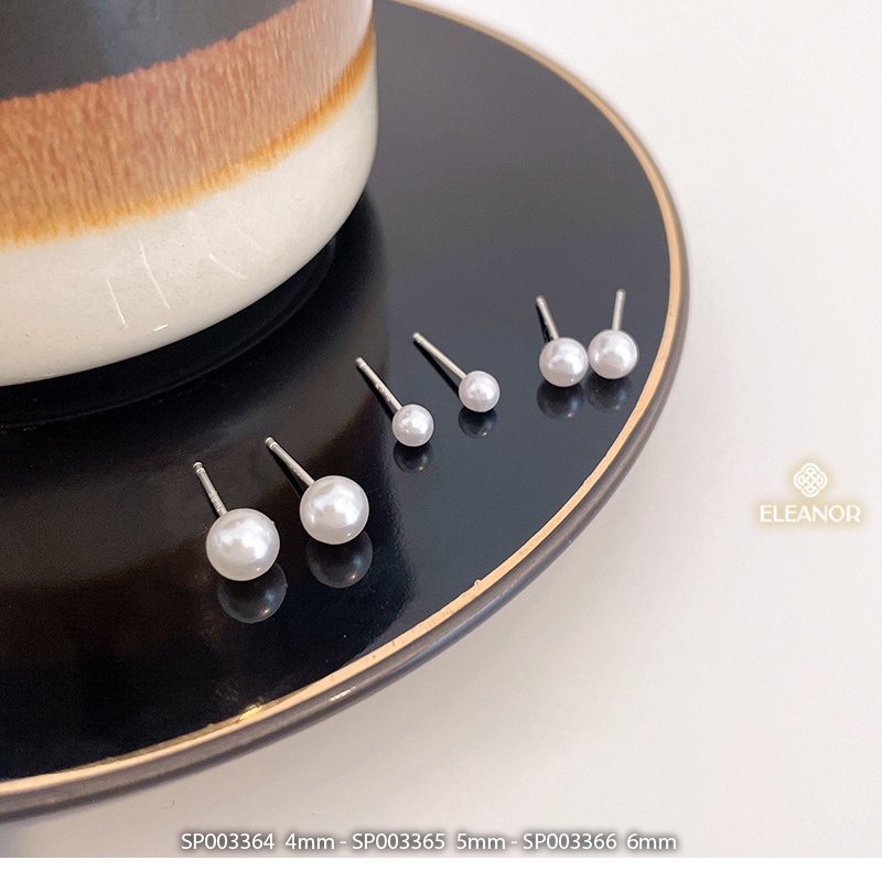 Bông tai chuôi bạc 925 Eleanor Accessories ngọc trai nhân tạo phụ kiện trang sức khuyên tai nữ 3364