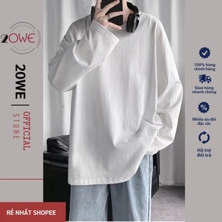áo phông trơn tay dài phom rộng dáng unisex trend 2024