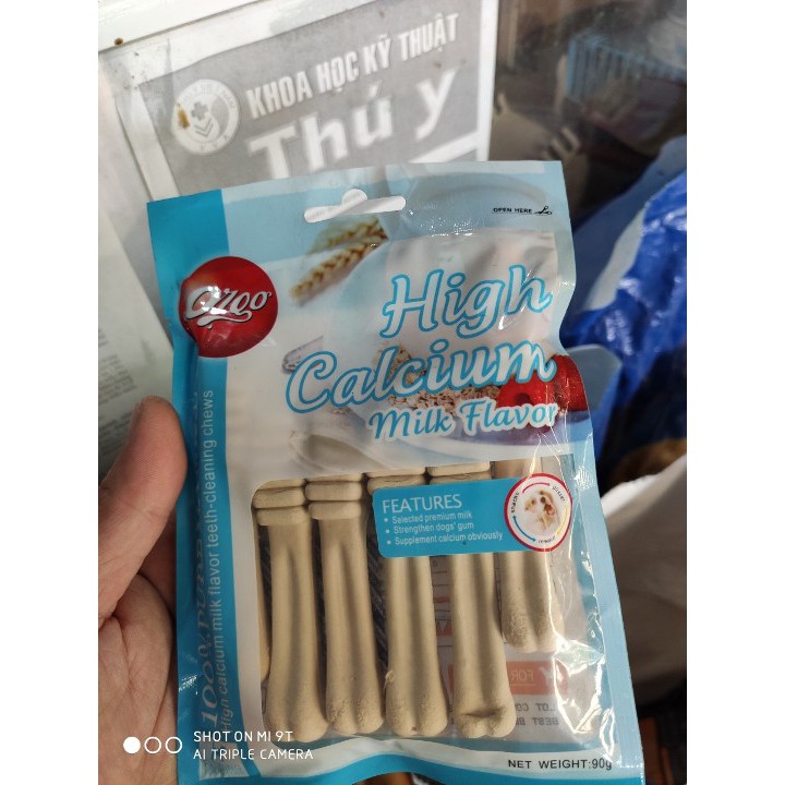 Xương cho chó gặm giúp làm sạch răng, tăng cường canxi Orgo High Calcium Milk Flavor Vị Sữa 90g