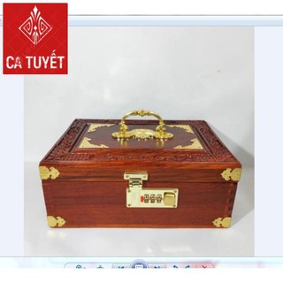 HỘP ĐỰNG TRANG SỨC, HỘP ĐỰNG CON DẤU GỖ HƯƠNG VÂN-KHÓA MÃ SỐ SIZE TO-ẢNH THẬT