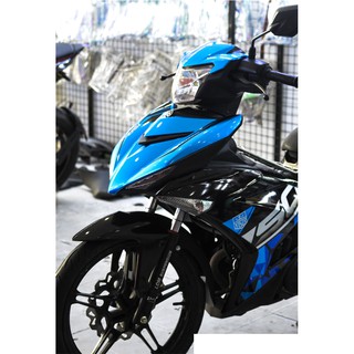 Tem trùm exciter 150 xanh đen mẫu mới, độ team trùm decal xe máy ex dán đời 2015-2020