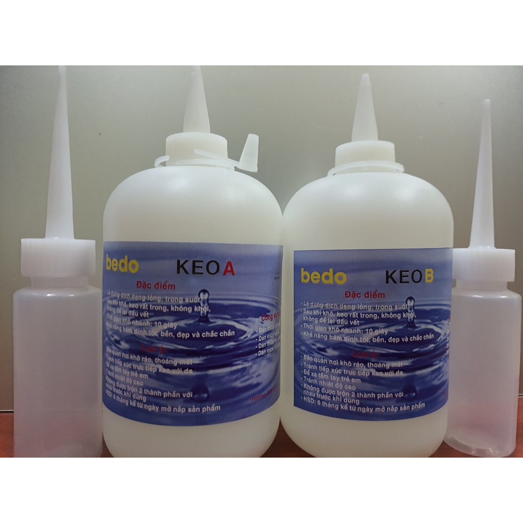 Keo Dán AB 2 Thành Phần BEDO Trong Suốt 1000ml Keo Dán Đa Năng Dán Mica Alu Fomex Inox Gỗ Siêu Chắc