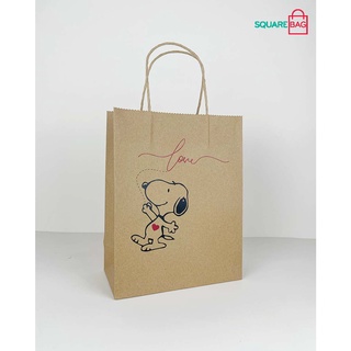 Túi giấy Kraft nâu hình chú chó Snoppy. Mã SBT00046. COMBO 10 CÁI
