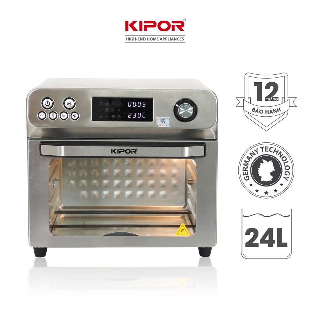 Mô tả Nồi chiên không dầu KIPOR KP-AF655-24L-Nướng 2 mặt trên dưới RAPID AIR đối lưu-Thân inox304-Bảo hành tại nhà 12 tháng - 8
