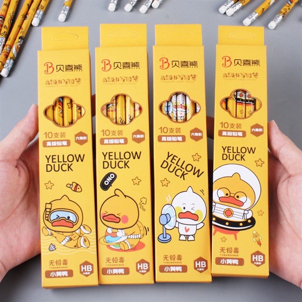 (Thaosi8420) Hộp bút chì 10 chiếc vịt con dễ thương