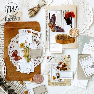 Jianwu 30 Chiếc Retro Dải Dài Tin Nhắn Memo Pad Đơn Giản Chống Dính DIY Tạp Chí Trang Trí Có Thể Ghi Chú Giấy Văn Phòng Phẩm