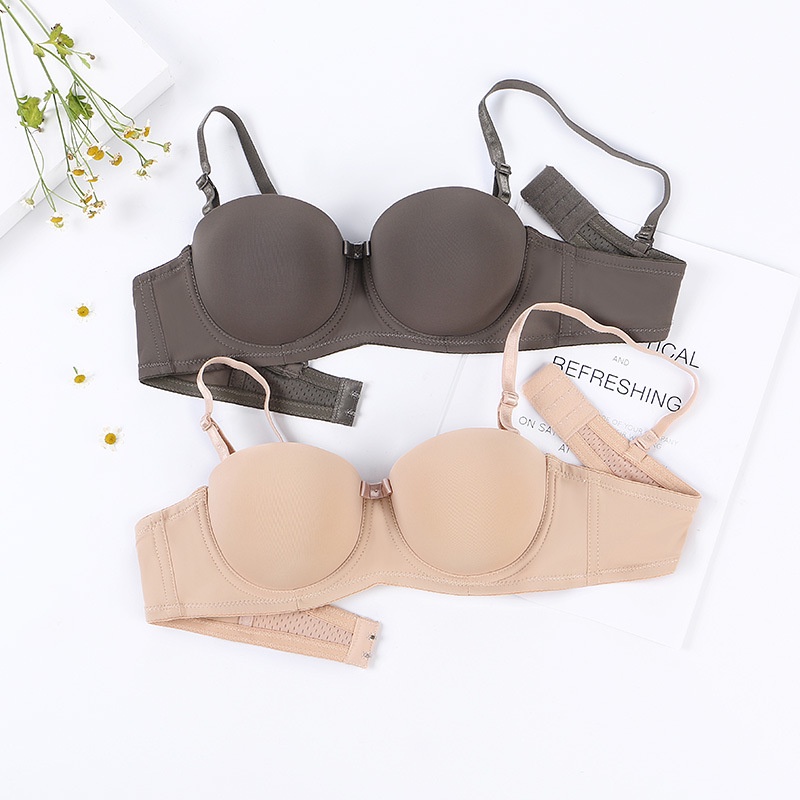 Áo ngực nữ đúc su thun lạnh có gọng đệm mút dày không dây mặc cúp ngực nâng ngực sexy LANIXA A2025