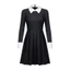 SY3 The Addams Họ Cosplay Đầm Thứ Tư Addams Trang Phục Gothic Đen Dài Tay Váy Đồng Phục Tiệc Halloween YS