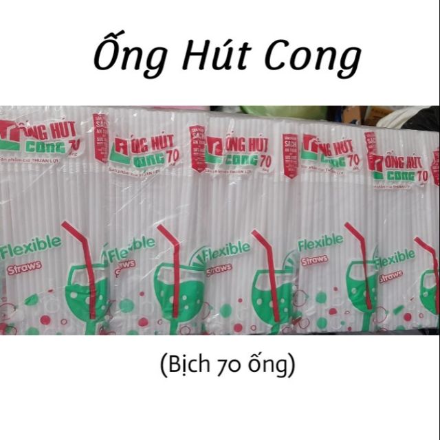 Combo 140 Ống Hút Nước Cong Màu Trắng Tiện Lợi