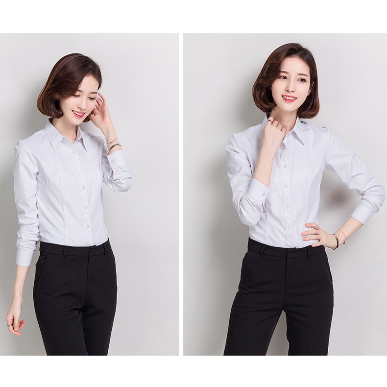Áo Sơ Mi Nữ Tay Dài Công Sở Nữ OL Áo Sơ Mi Nữ Trắng Áo Văn Phòng