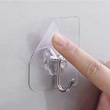 Set 10 móc dán tường trong suốt chịu lực siêu dính treo tường chắc chắn - Kem Shop K153