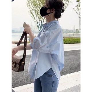 Áo Sơ Mi Tay Lỡ 3 / 4 KiểU DáNg HàN QuốC Cho Nữ