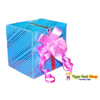 Hộp Quà Kiếng Bông Vuông 10cm + Tặng Nơ + Băng Keo