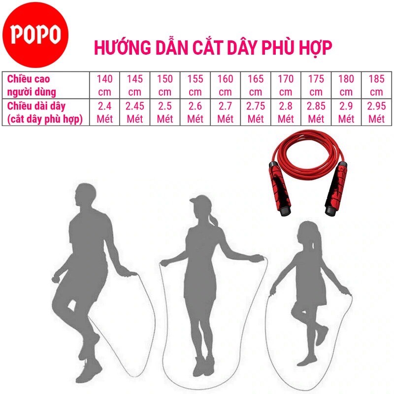 Dây nhảy giảm cân SPORTY Chất liệu lõi thép cao cấp, nhảy dây thể lực hỗ trợ tập GYM TS35