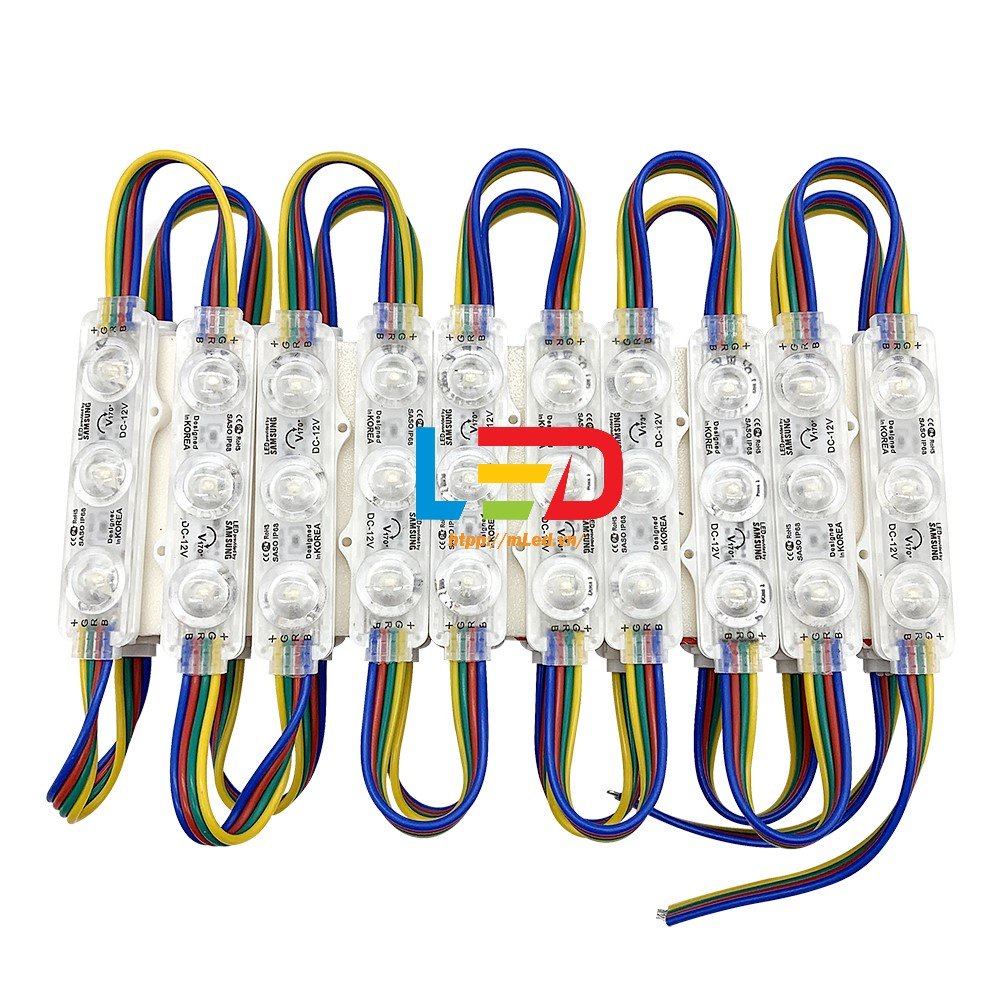 Led hắt 3 bóng 7 màu, kích thước 6815, chip led 5050, loại chất lượng ...
