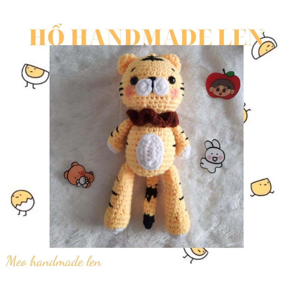 Hổ handmade len - Handmade len - Amigurumi - Crochet (có chuông)