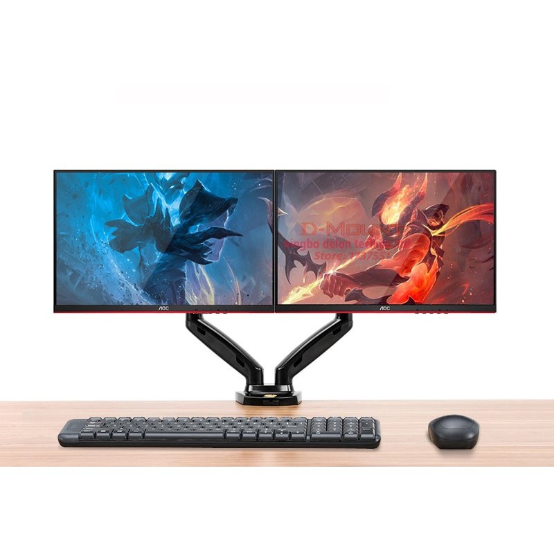 Giá treo màn hình kép NB F160 17-27 inch, tải trọng 9kg mỗi bên, TK18 xếp 2 màn hình trên dưới 27" - ảnh 3