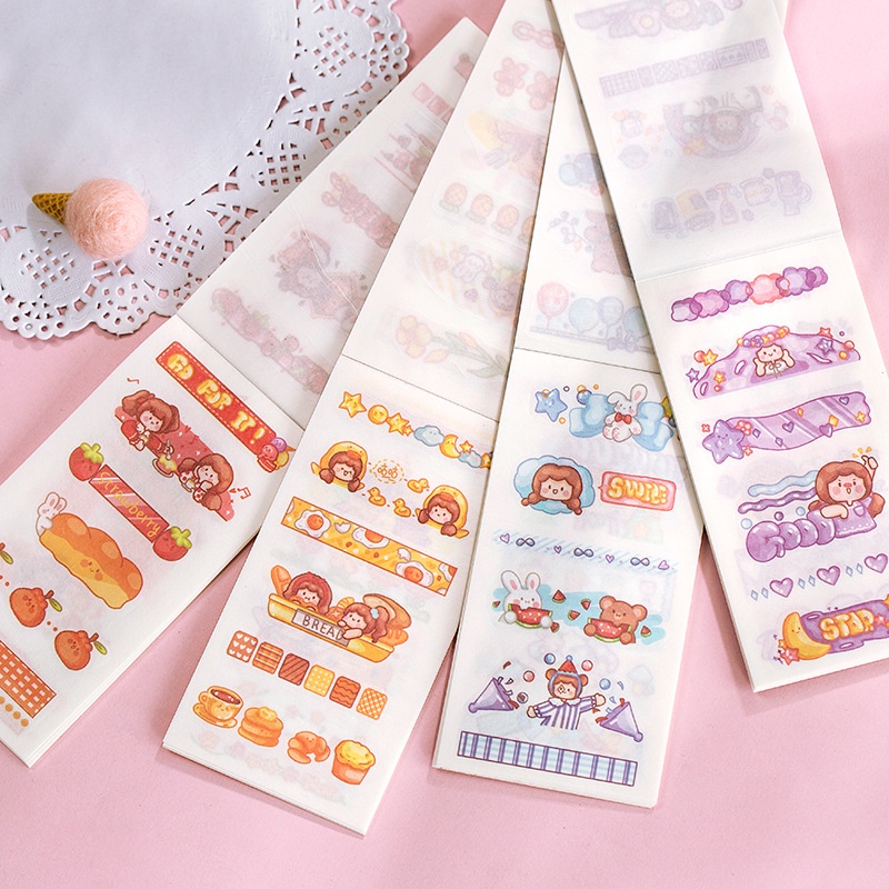 Sticker cute trang trí 20 trang dễ thương HD175-K53 DIY sổ tay sáng tạo Bullet Journal scrapbook đồ đạc cá nhân.