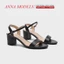 Giày sandal nữ bản ngang cao gót 5 phân gót vuông mũi tròn quai ngang hở gót thời trang_AN13XM