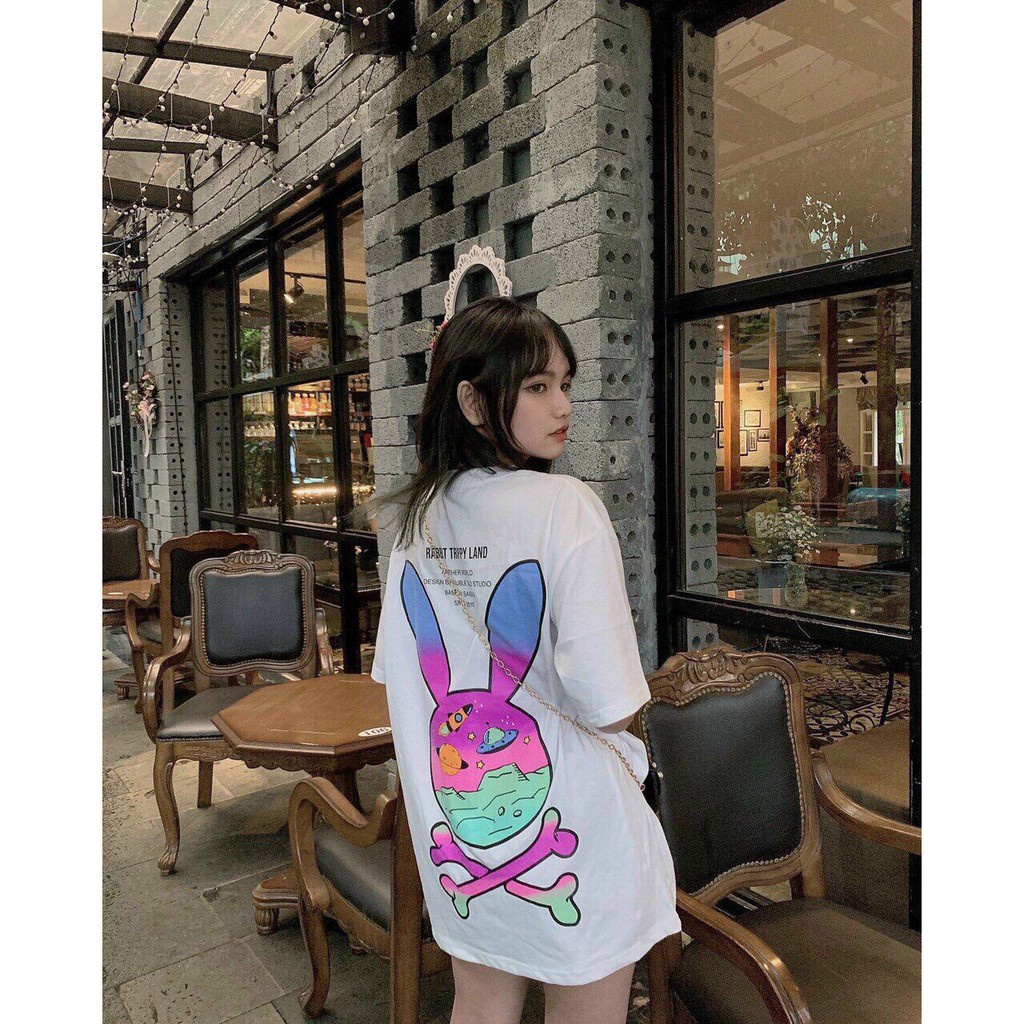 Áo thun tay lỡ local brand Cubi.store - Áo thun Pink Rabbit Unisex nam ...