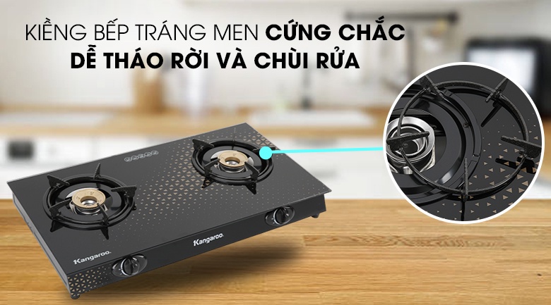Bếp gas đôi dương kính Kangaroo KG8G1C/KG8G1A 