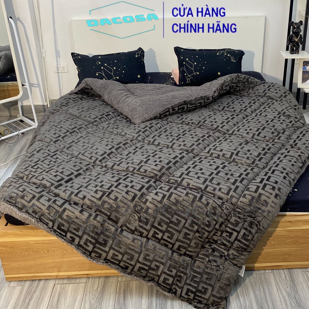 Chăn lông cừu chữ vạn Hàng Loại 1 chăn mùa đông dày bông đắp nhẹ siêu phẩm 2024