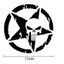 JUIC 13x13cm Nhãn dán ô tô Cool Auto Phản quang Skull Pentagram