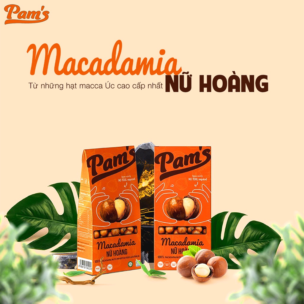Hạt Macca Cao Cấp Size Jumbo Pams 250g/hộp, Macca Úc Tách Tay Đơn Giản