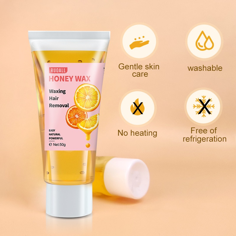 Ảnh RUOALL Wax tẩy lông Kem tẩy lông Triệt lông Vĩnh viễn 50g Kèm 3 tờ giấy và 2 que wax 3