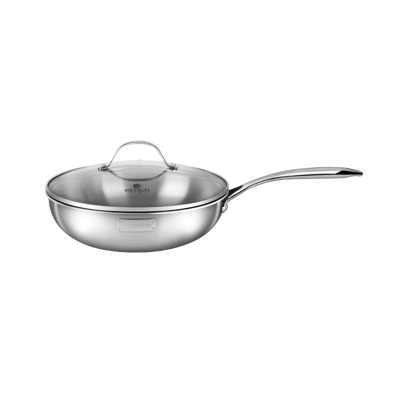 [LIFEMCMBP4 -12% đơn 250K] Chảo xào inox liền khối cao cấp 3 lớp đáy liền Elmich Trimax EL-4846OL size 26cm