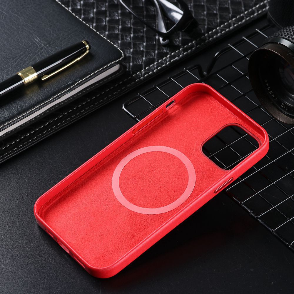 Ốp Điện Thoại Da PU Cho iPhone 13 Pro Max 12 Pro Max 13 Mini Cover Sạc Không Dây Vỏ Từ Tính
