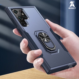 Ốp Điện Thoại Cứng Viền TPU Dẻo Kèm Giá Đỡ Nhẫn Chống Rơi / Sốc Cho Samsung Galaxy S23 S22 Ultra S21 Plus S20 FE
