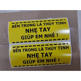 2000 tem dán hàng thủy tinh dễ vỡ kích thước 10,3x4cm