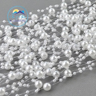 Gói 5m Dây Chuỗi Ngọc Hạt Trai Trang Trí Hoa Cưới Cho Cô Dâu, Trang Trí Tiệc Cưới - Bi & Bin Handmade Shop