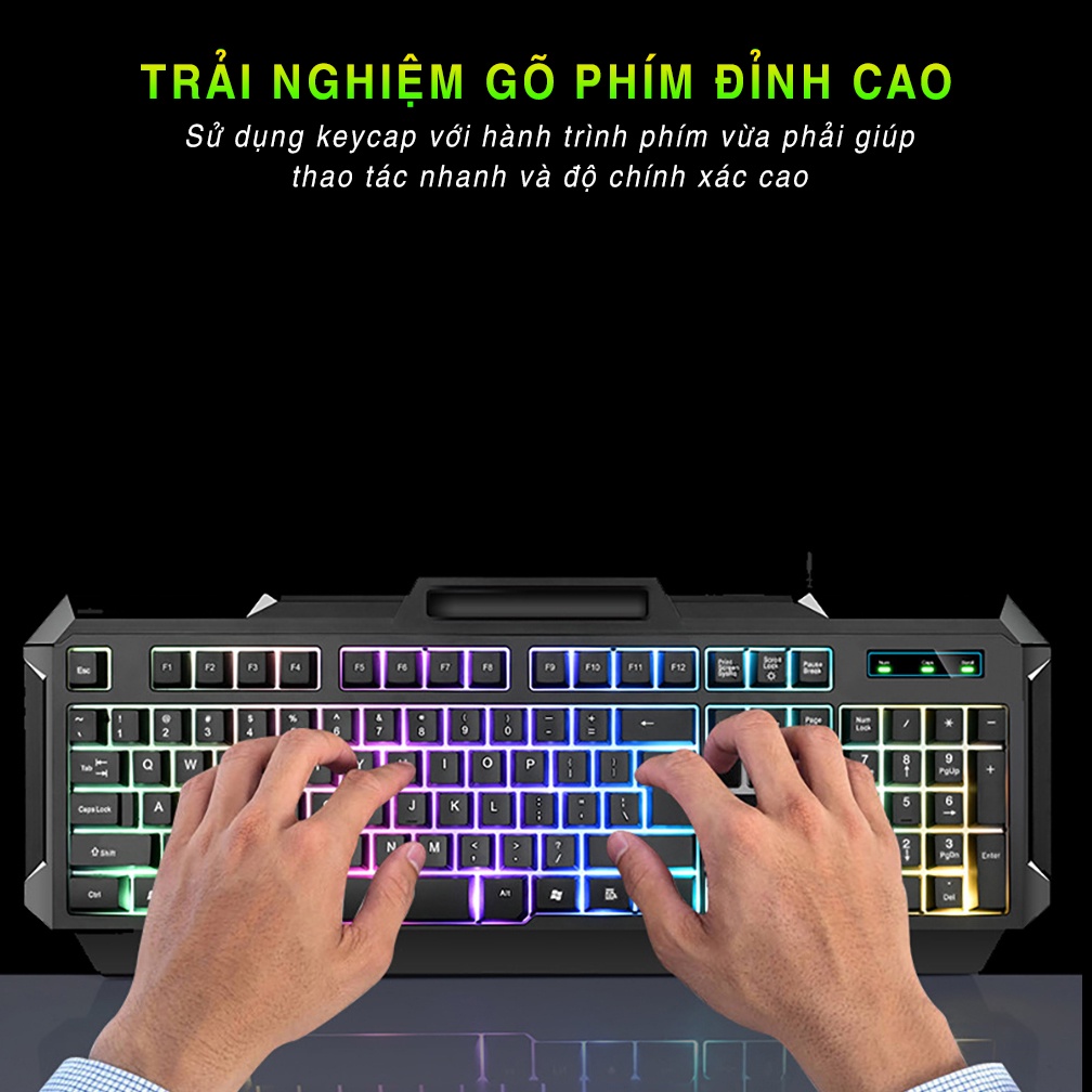 Bàn Phím Máy Tính Gaming SIDOTECH V5 PRO có dây LED RGB công thái học chống nước dành cho dân văn phòng và game thủ | BigBuy360 - bigbuy360.vn