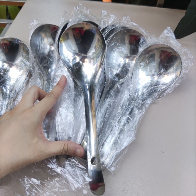 Muôi / Muỗng múc canh inox to dày dặn, inox sáng | Shopee Việt Nam