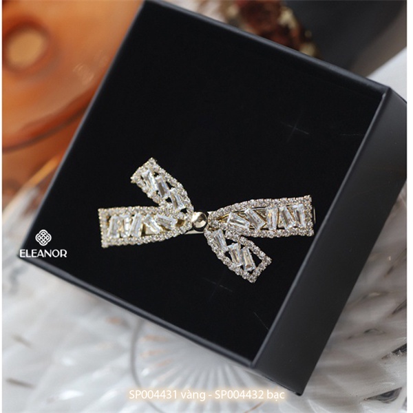 Kẹp tóc mái nữ Eleanor Accessories hình nơ đính đá phong cách Hàn Quốc phụ kiện tóc kẹp tóc 4431