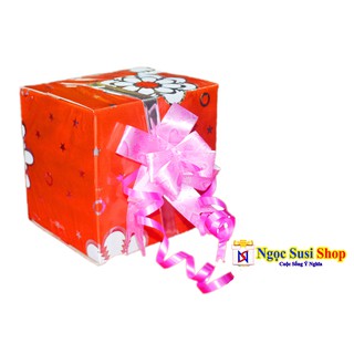 Hộp Quà Kiếng Bông Vuông 10cm + Tặng Nơ + Băng Keo