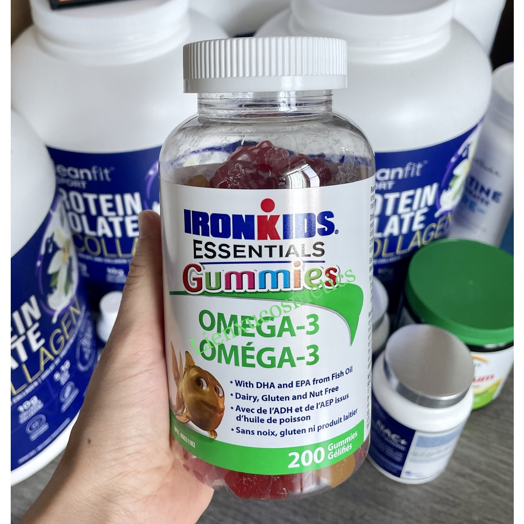 Kẹo dẻo omega 3 cho trẻ Ironkids 200 viên (bill Costco Canada) Shopee