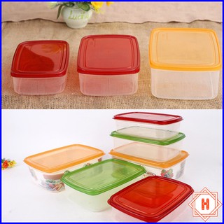Bộ 3 Hộp Trữ Đông - Hộp Nhựa Đựng Thực Phẩm SONG LONG Nắp Nhiều Màu Sắc { H }